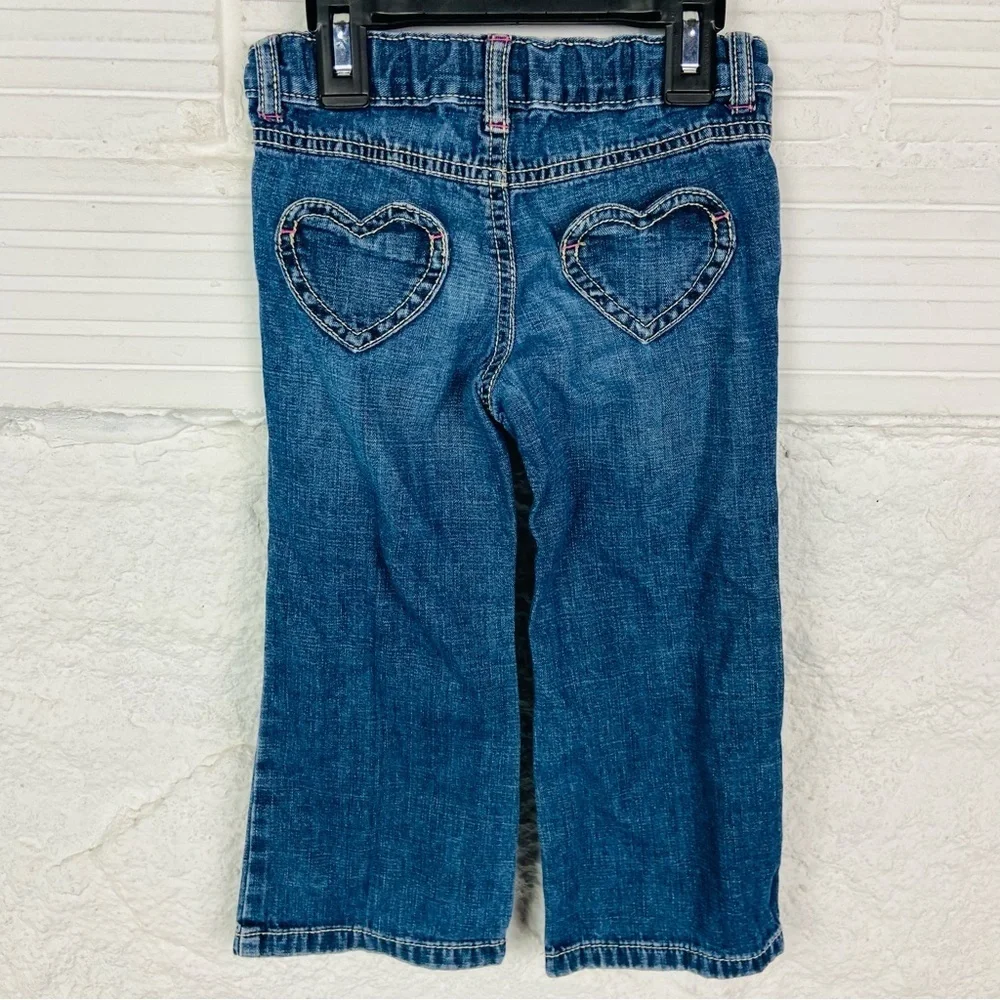 Gymboree cotton Blue Kids embroidered panda balloon heart pocket Jeans size 3T